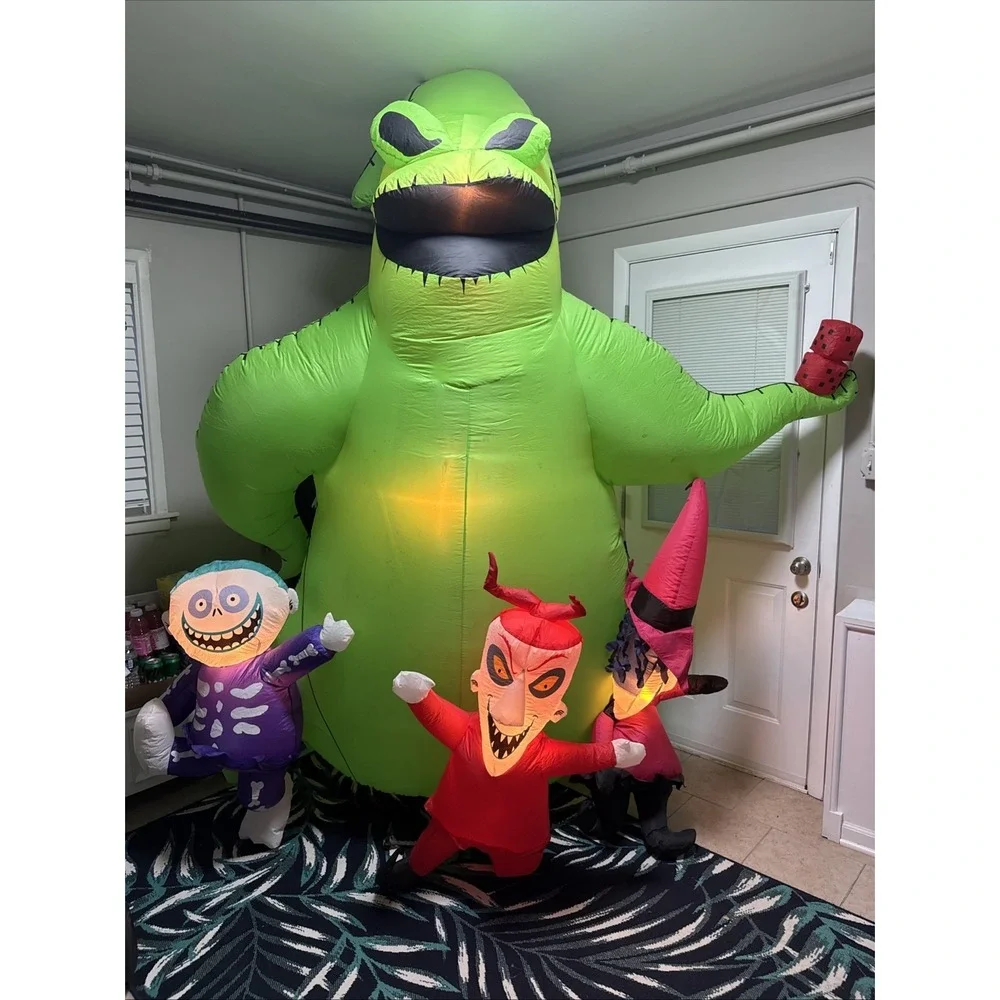Gemmy 9ft Tall Disney's Nightmare Oogie Boogie w/ Lock, Shock, & Barrel Inflatab